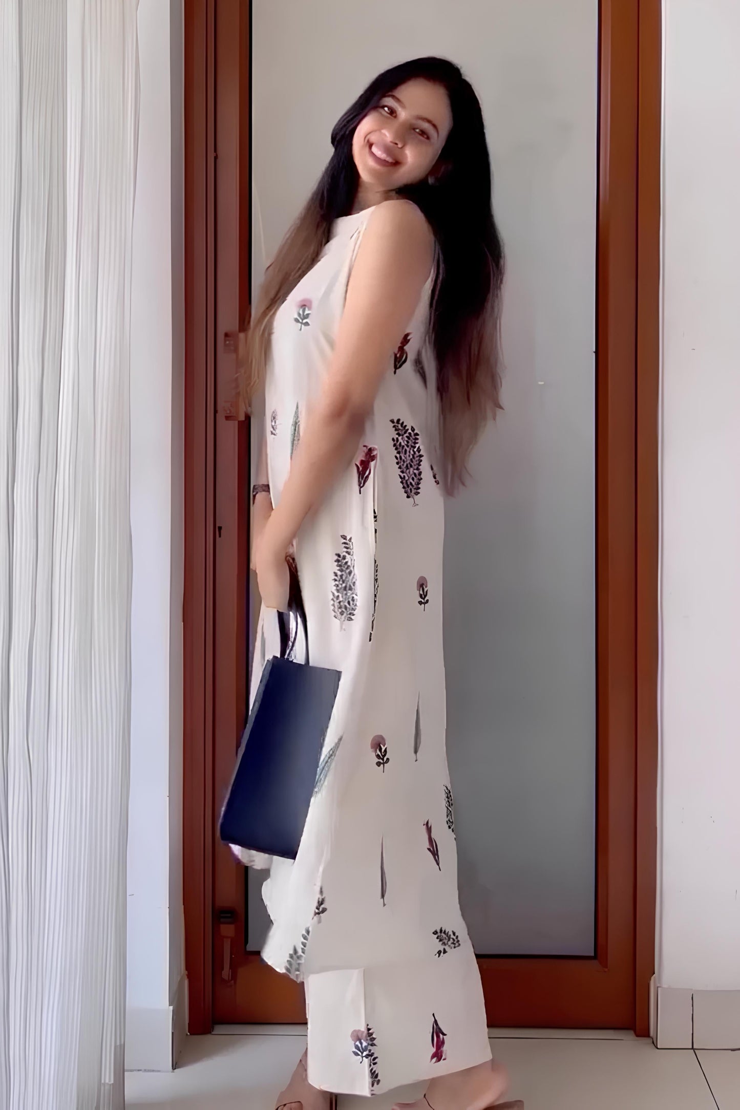 Handblock-printed Kurta Set – a timeless piece that blends simplicity with sophistication.