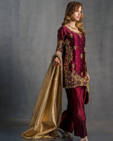 EXCLUSIVE DESIGNER SEQUANCE EMBROIDERY WORKED PUNJABI SALWAAR SUIT WITH DUPATTA