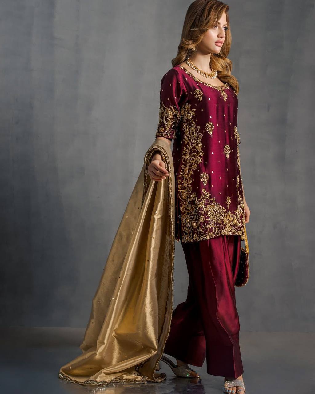 EXCLUSIVE DESIGNER SEQUANCE EMBROIDERY WORKED PUNJABI SALWAAR SUIT WITH DUPATTA