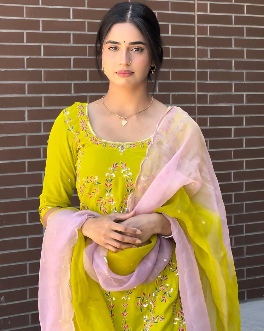 Make a stunning festive statement with this Designer Wear Exclusive Sharara Suit