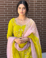 Make a stunning festive statement with this Designer Wear Exclusive Sharara Suit
