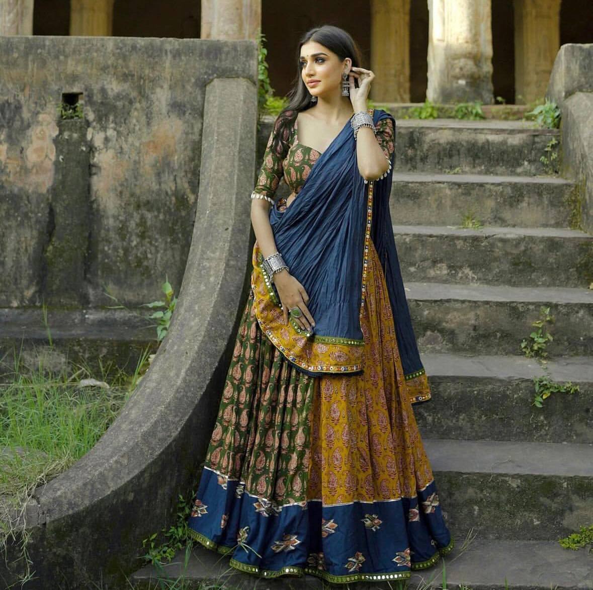 FOR THIS UPCOMING NAVARATRI SEASON OUR EXCLUSIVE FULL STITCHED LEHENGA CHOLI&nbsp;