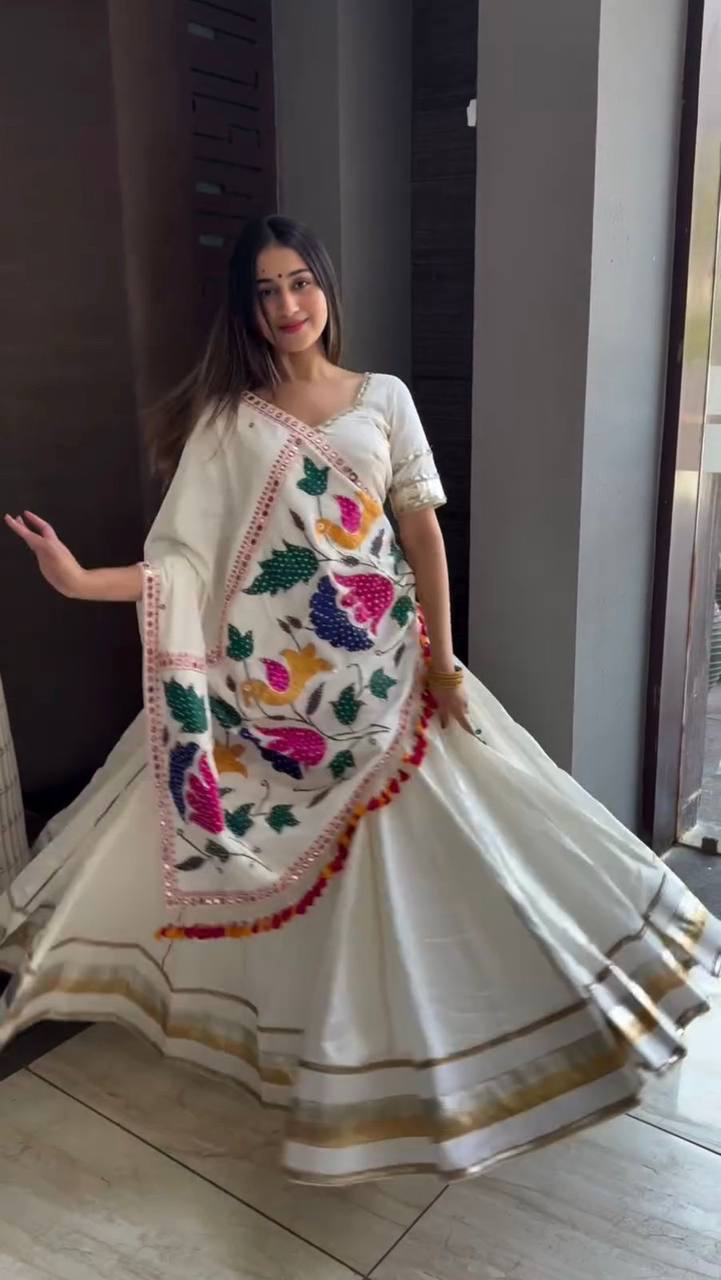 Celebrate this Navratri in style with our Exclusive Full Stitched Lehenga Choli Set — a perfect blend of traditional craftsmanship and festive elegance.