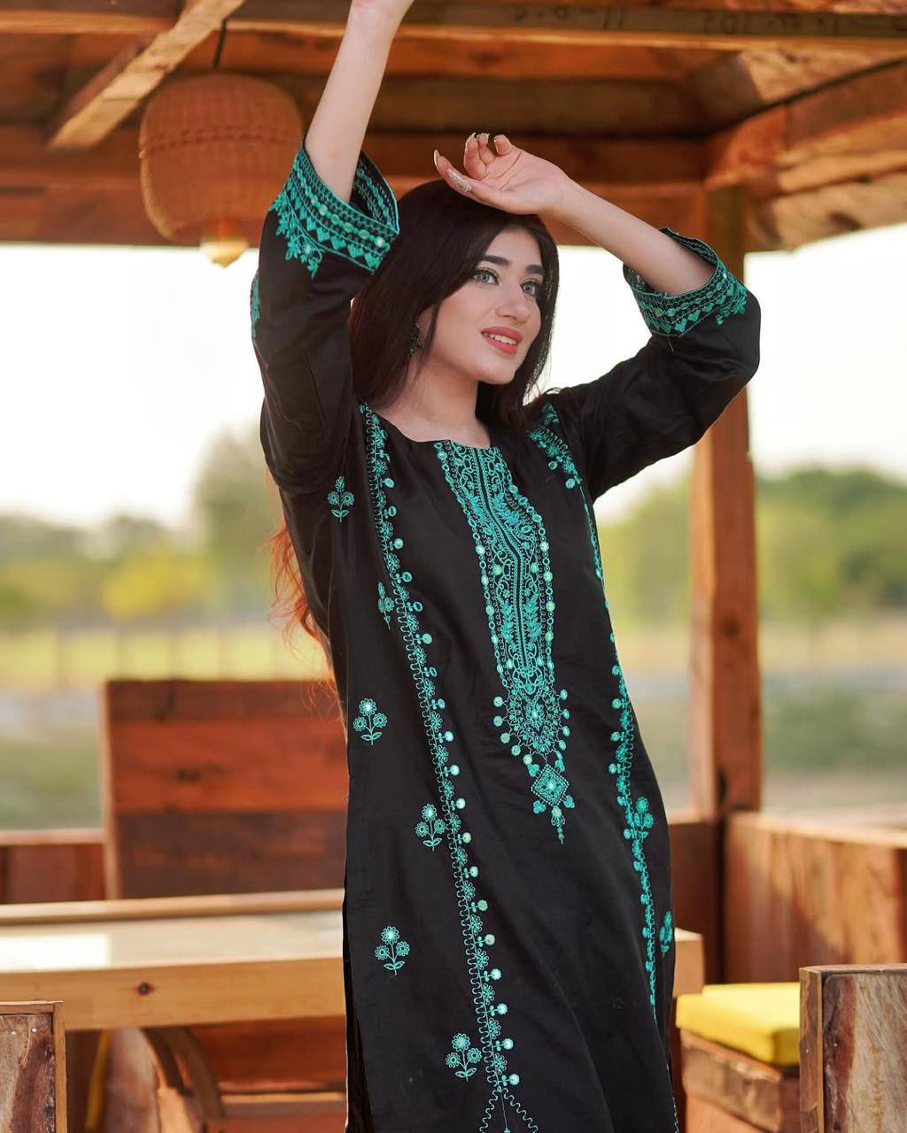 Add a royal touch to your festive wardrobe with this Exclusive 3-Piece Plazzo Pair with Dupatta,
