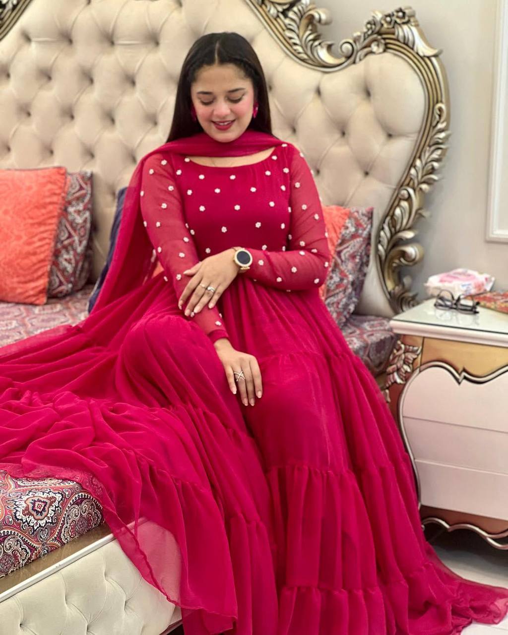 Step into elegance with this Exclusive 2-Piece Gown and Dupatta Set
