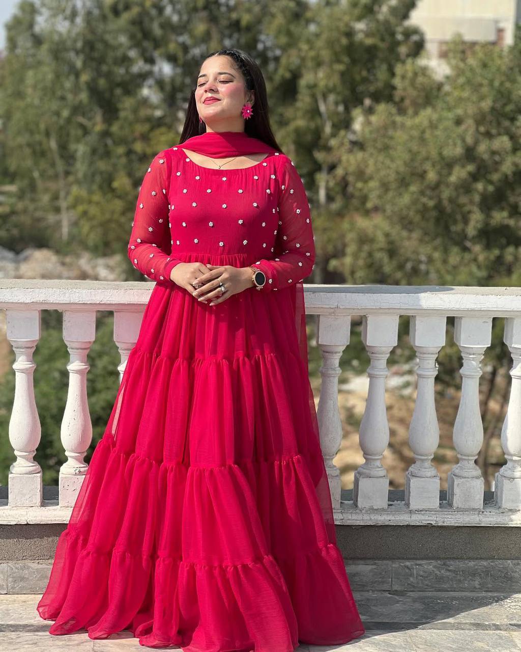 Step into elegance with this Exclusive 2-Piece Gown and Dupatta Set