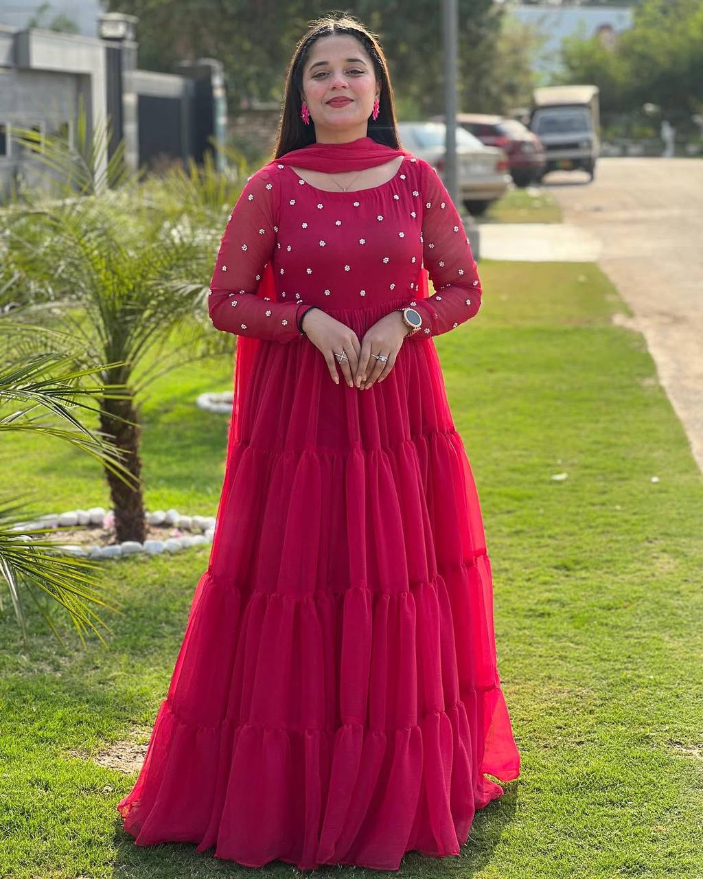 Step into elegance with this Exclusive 2-Piece Gown and Dupatta Set