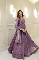 Add a touch of glamour to your festive collection with this Exclusive 2-Piece Gown and Dupatta Set
