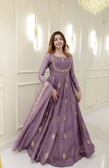 Add a touch of glamour to your festive collection with this Exclusive 2-Piece Gown and Dupatta Set