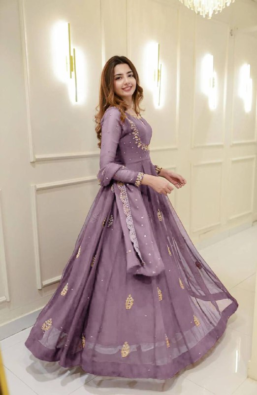 Add a touch of glamour to your festive collection with this Exclusive 2-Piece Gown and Dupatta Set