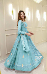 Add a touch of glamour to your festive collection with this Exclusive 2-Piece Gown and Dupatta Set
