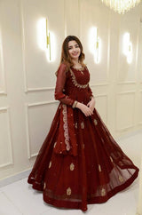Add a touch of glamour to your festive collection with this Exclusive 2-Piece Gown and Dupatta Set