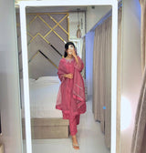 DESIGNER WEAR EXCLUSIVE 3 PIECE SUIT IN BEADS WORK ON KURTI,