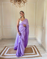 Cotton Satin Polka Dot Saree – Soft, Silky & Timeless Elegance