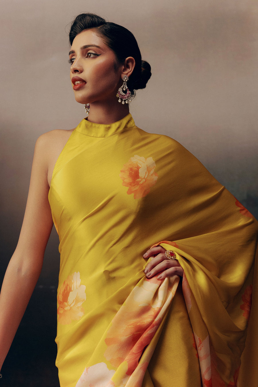 Roma Fuschia Satin Silk Saree