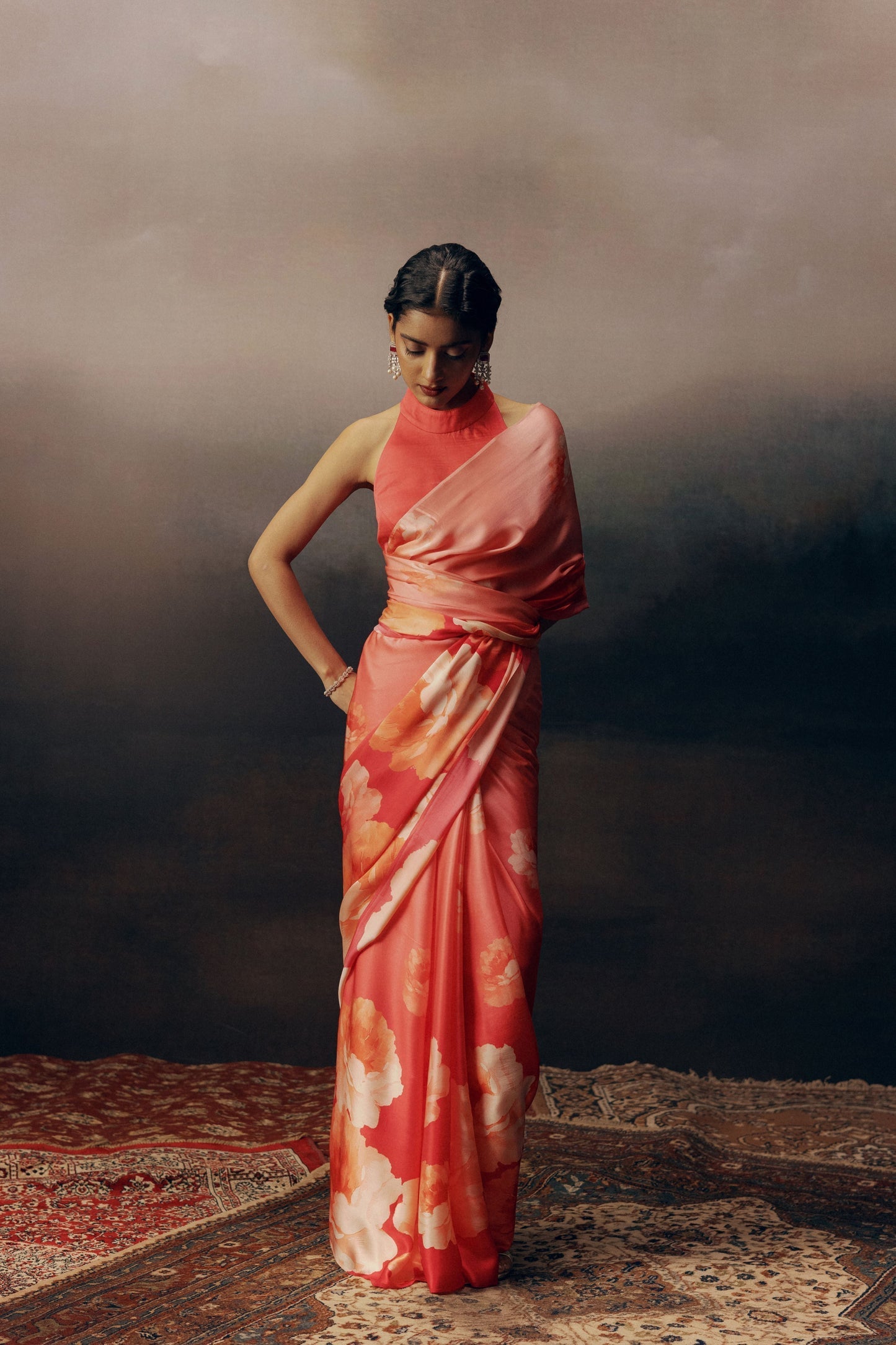 Roma Fuschia Satin Silk Saree