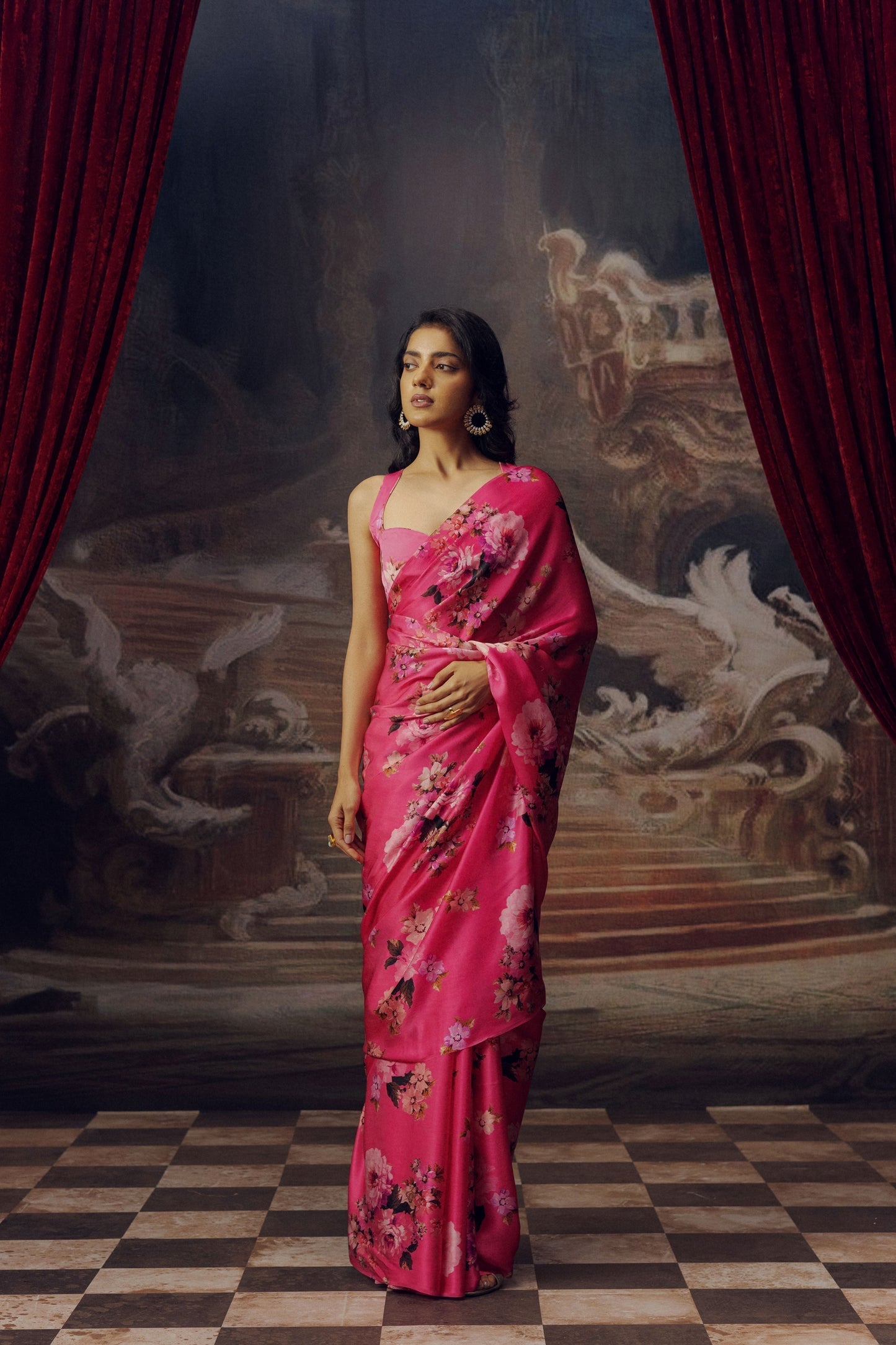 Tina Canary Yellow Satin Silk Saree