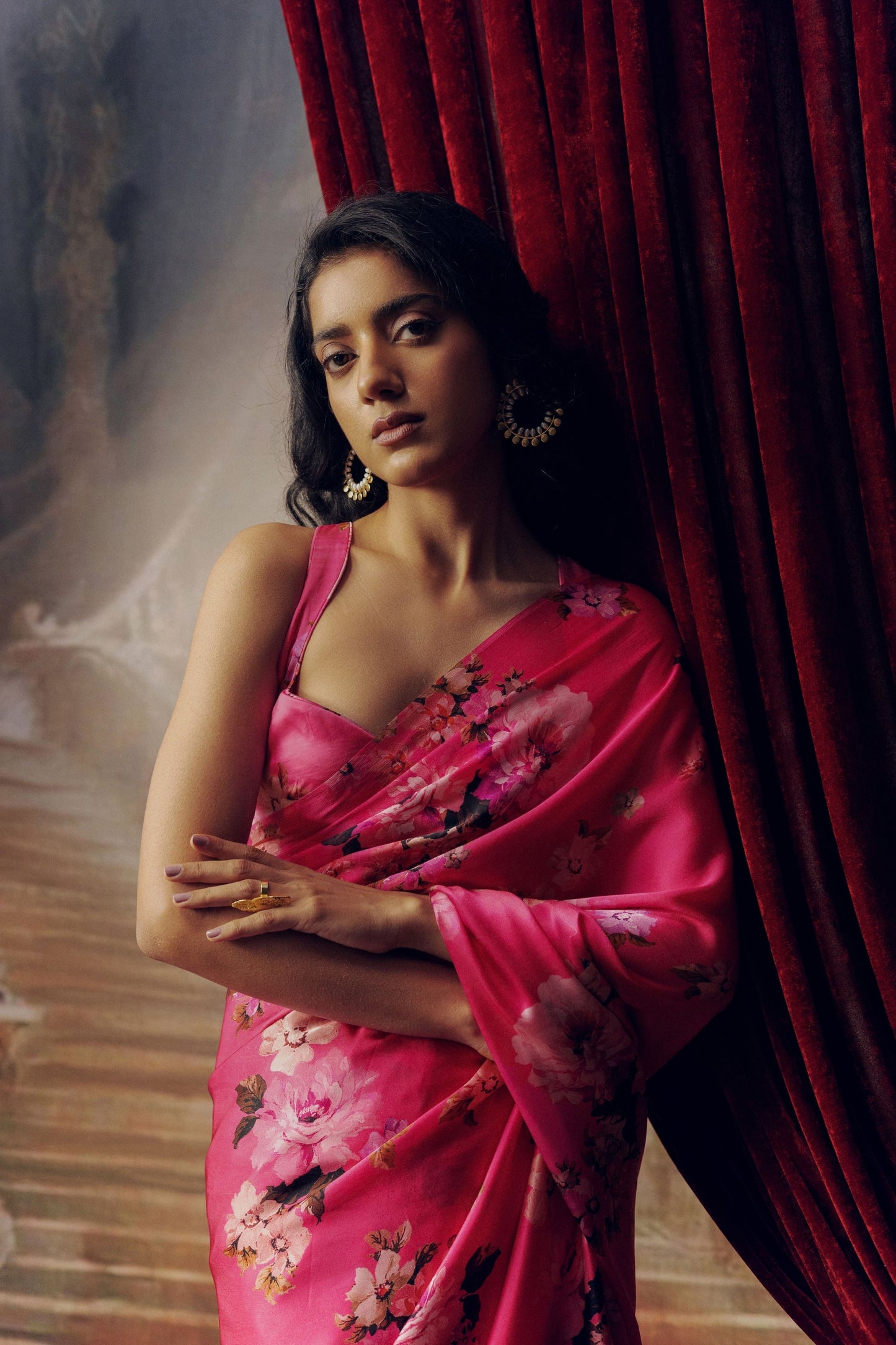 Tina Canary Yellow Satin Silk Saree